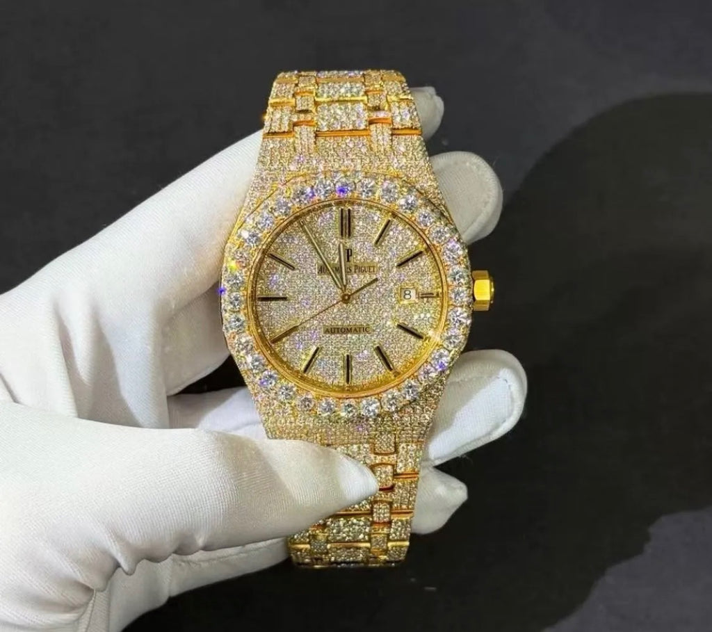 Iced Out Moissanite Watch