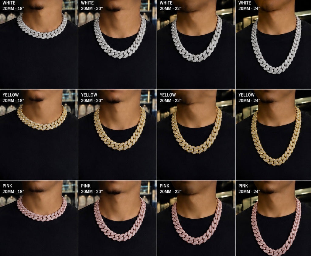 Real Diamond Cuban Link Gold Plated 20mm by 22”