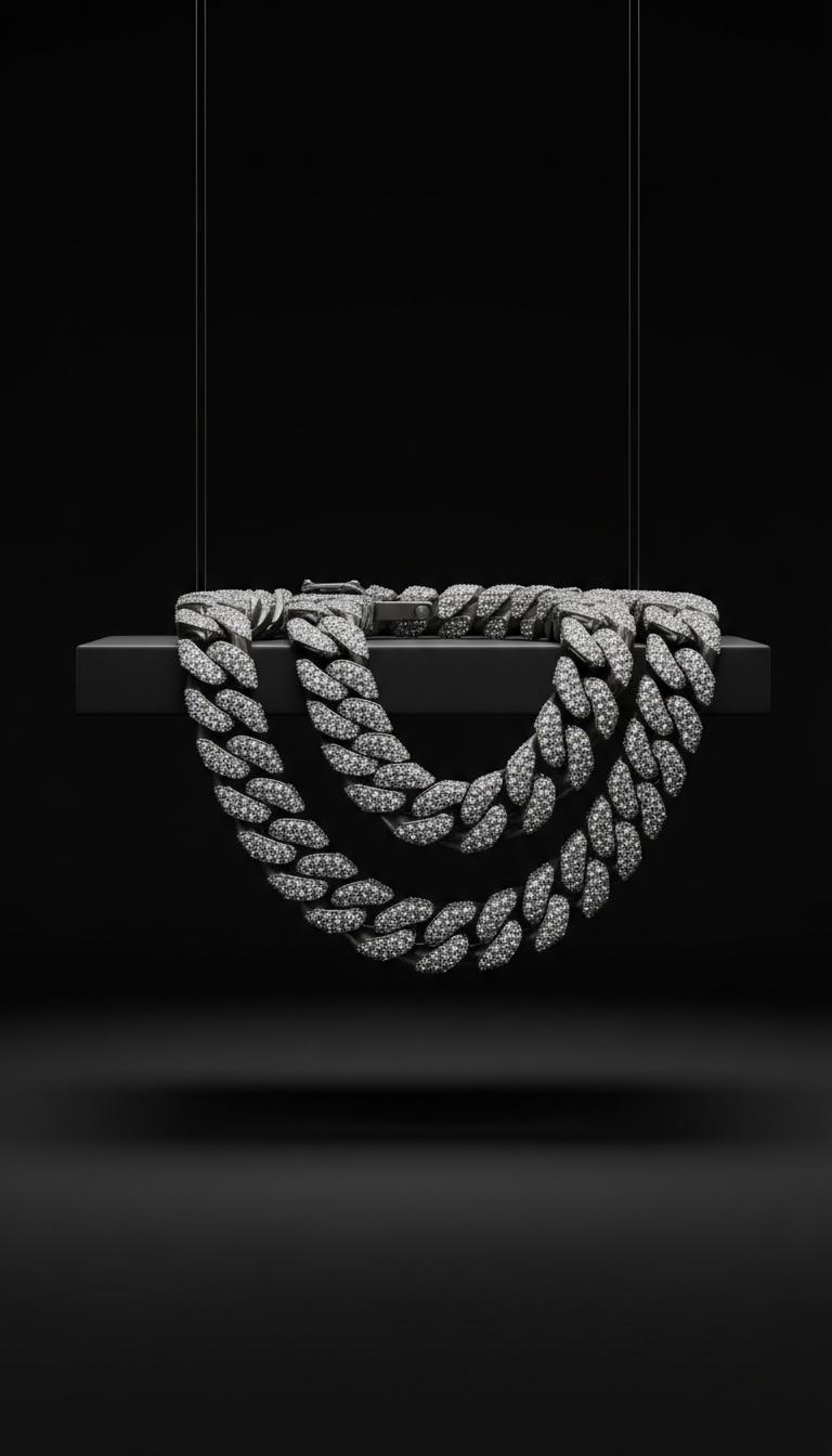 20mm by 24” Urban Steel Moissanite Chain