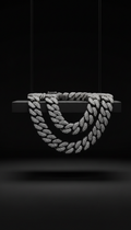 20mm by 24” Urban Steel Moissanite Chain